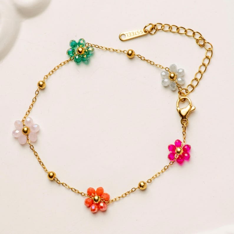 Multicolor Mini Flower Bracelet