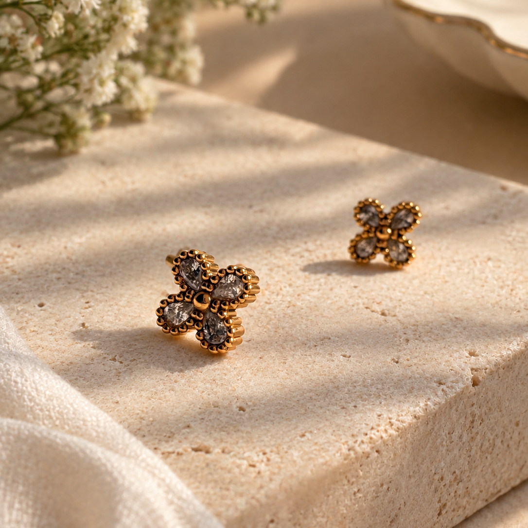 Flower Ball Back Studs
