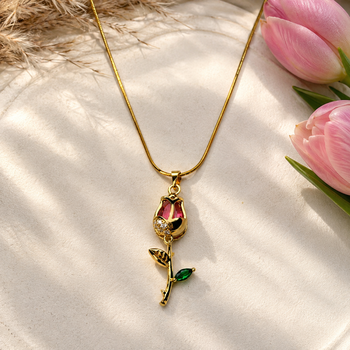 Red Tulip Necklace