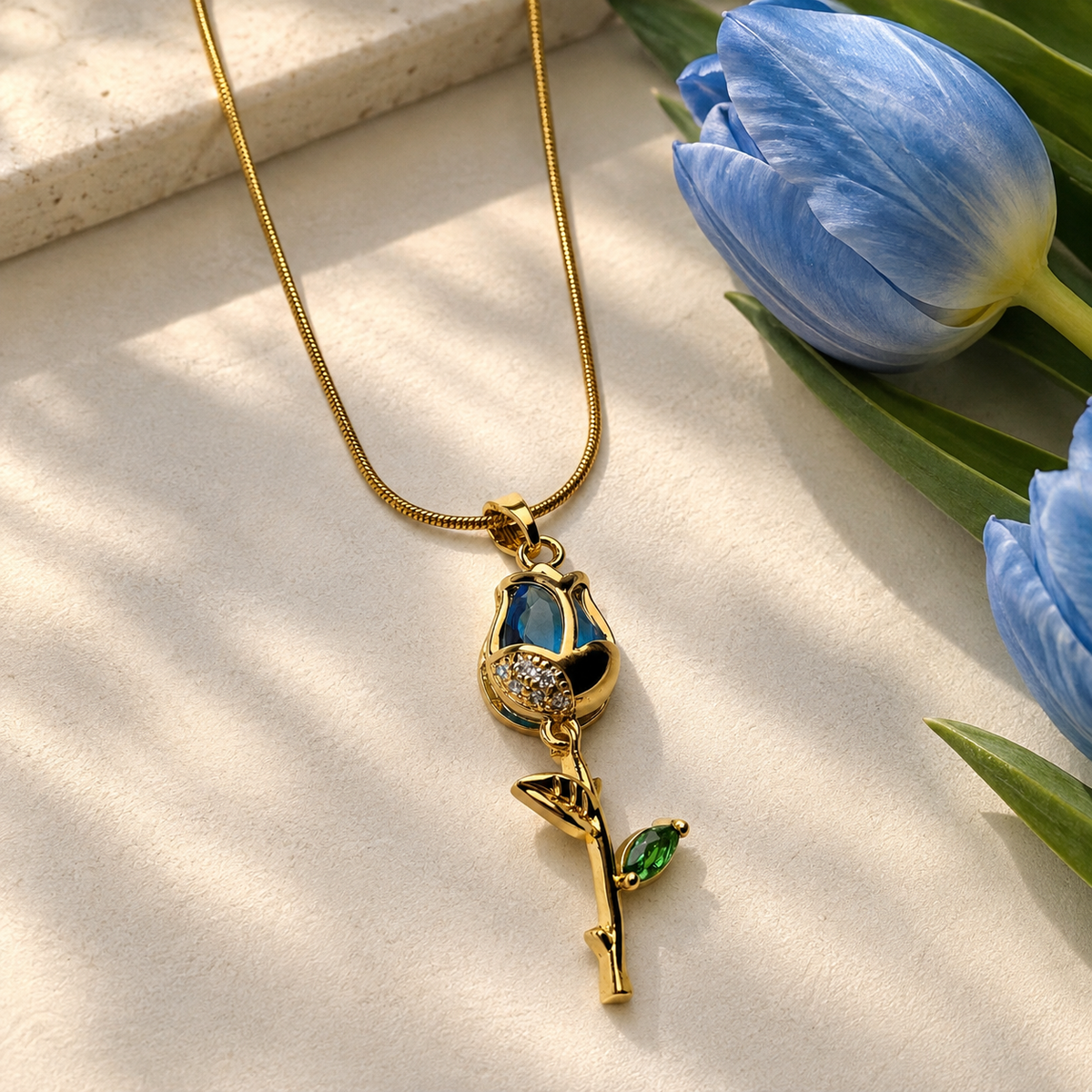 Blue Tulip Necklace