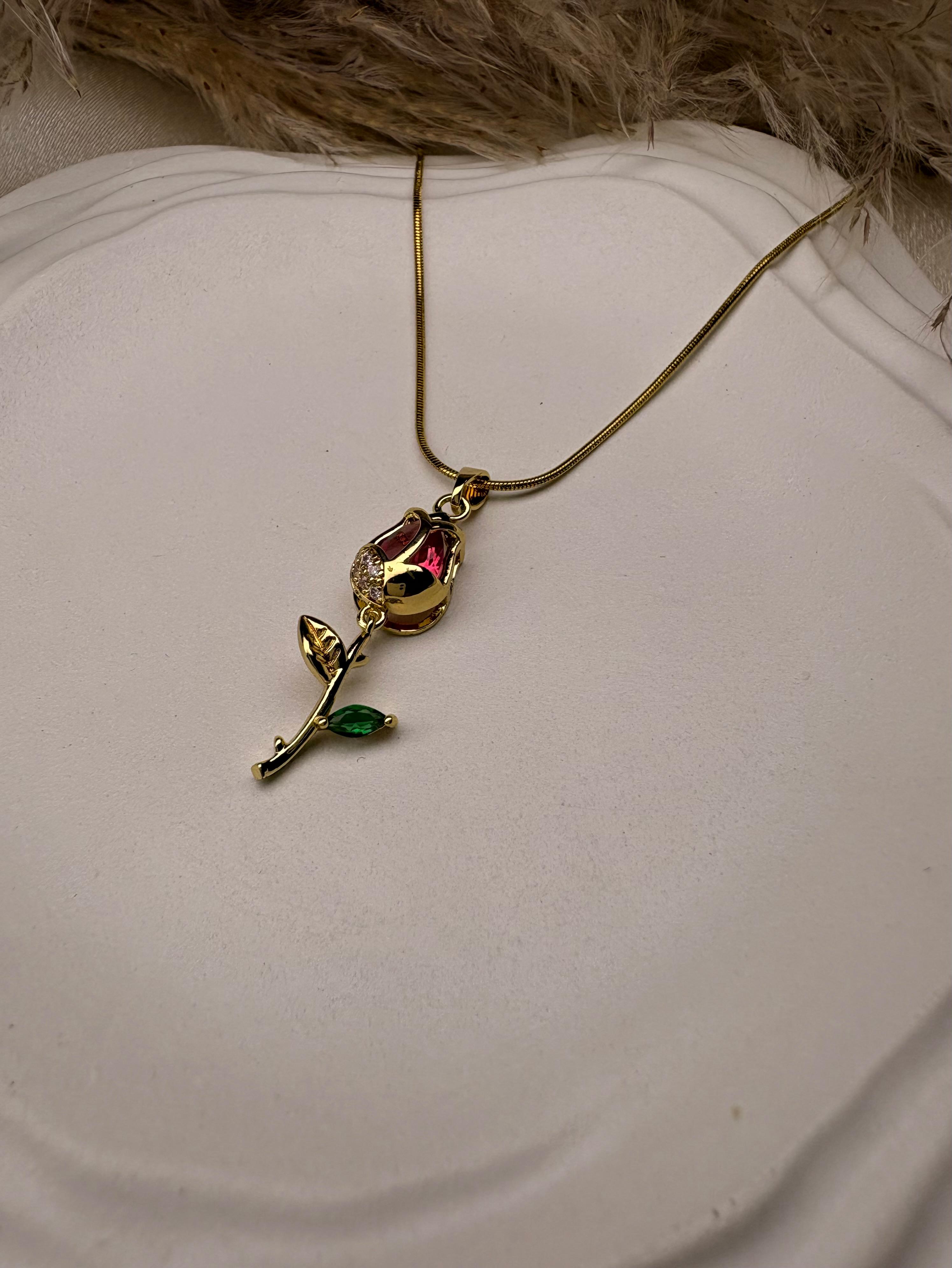 Red Tulip Necklace