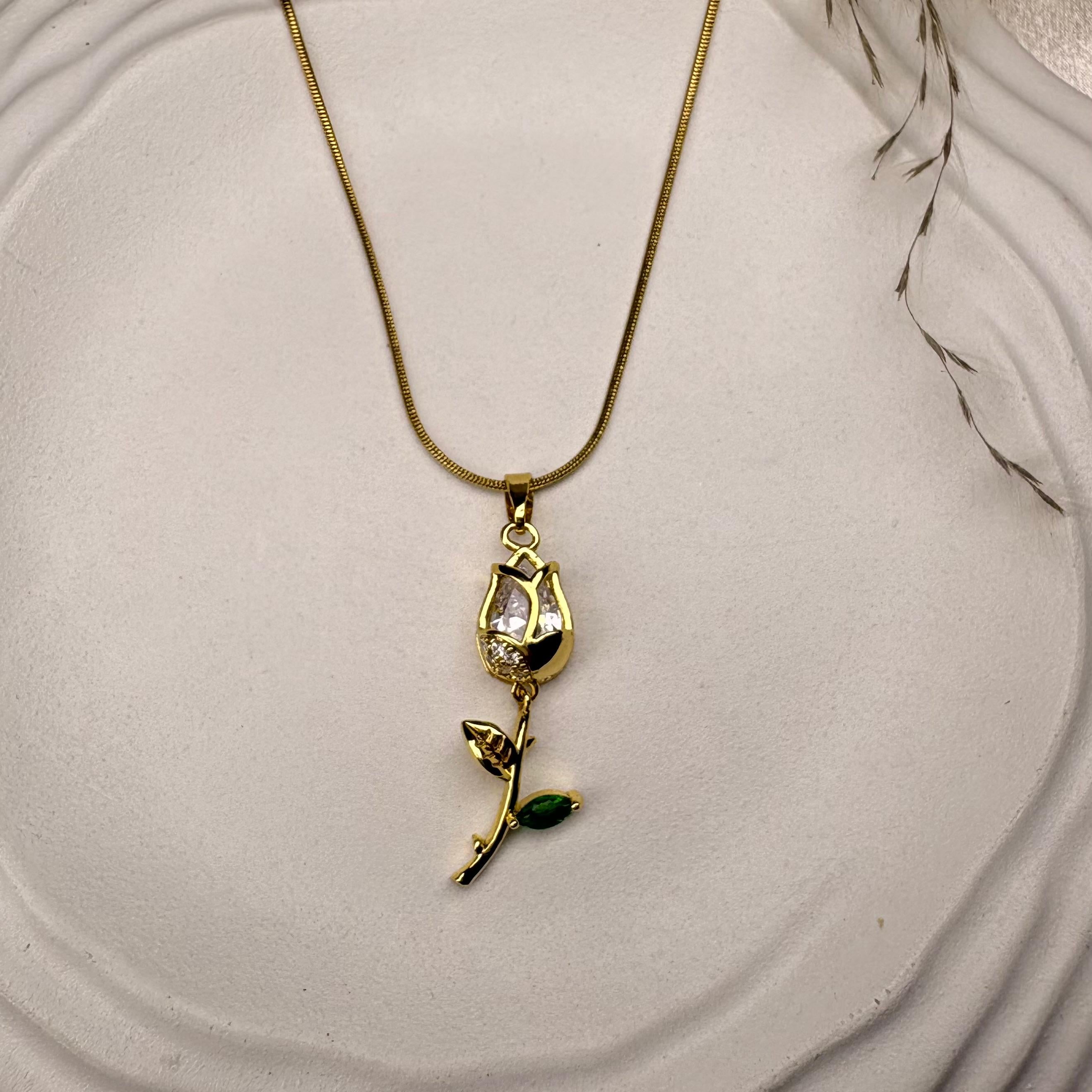 White Tulip Necklace