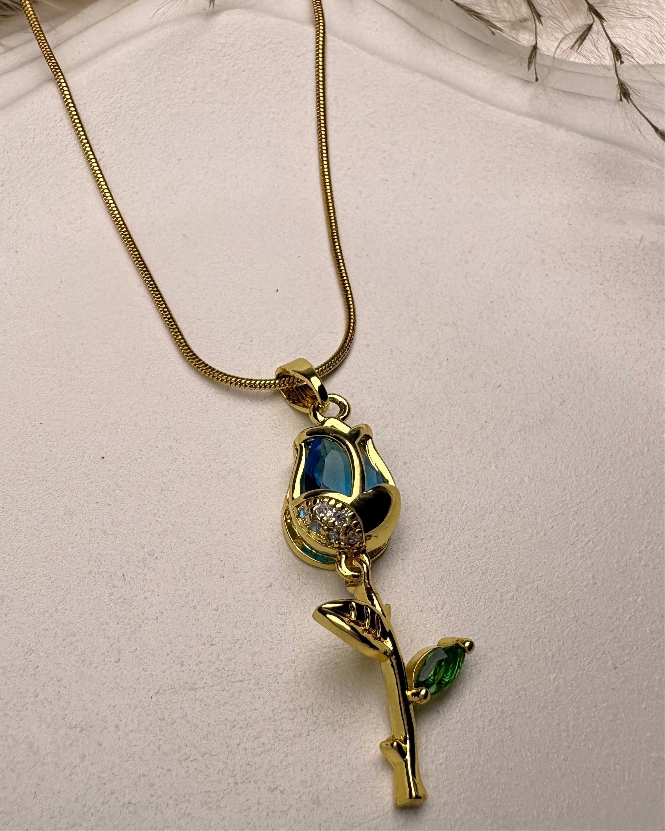 Blue Tulip Necklace