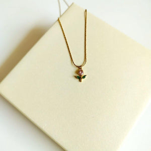 Dainty Blush Tulip Necklace