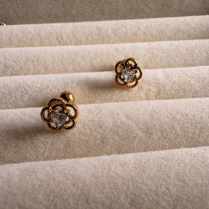Small Flower Ball Back Studs