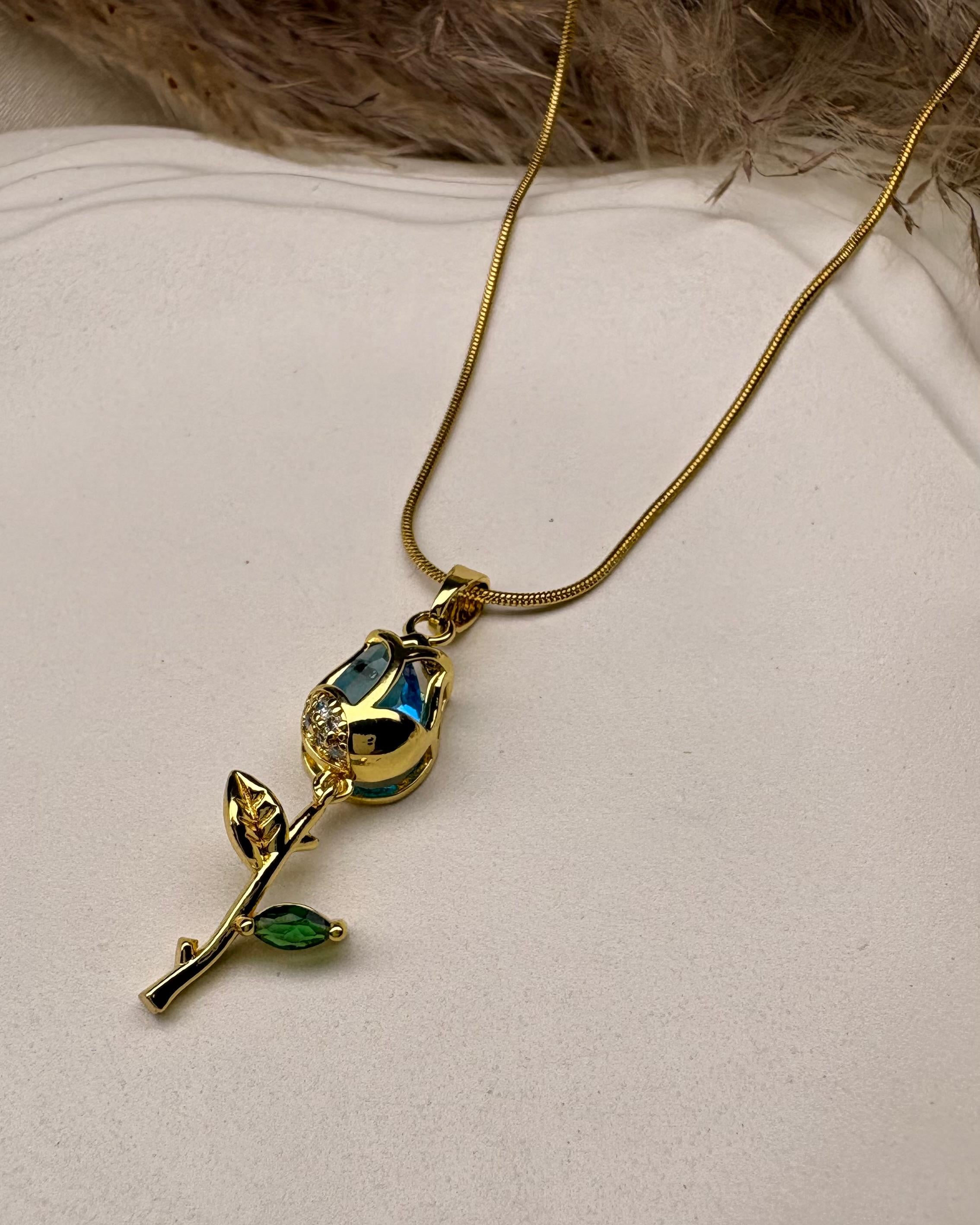 Blue Tulip Necklace