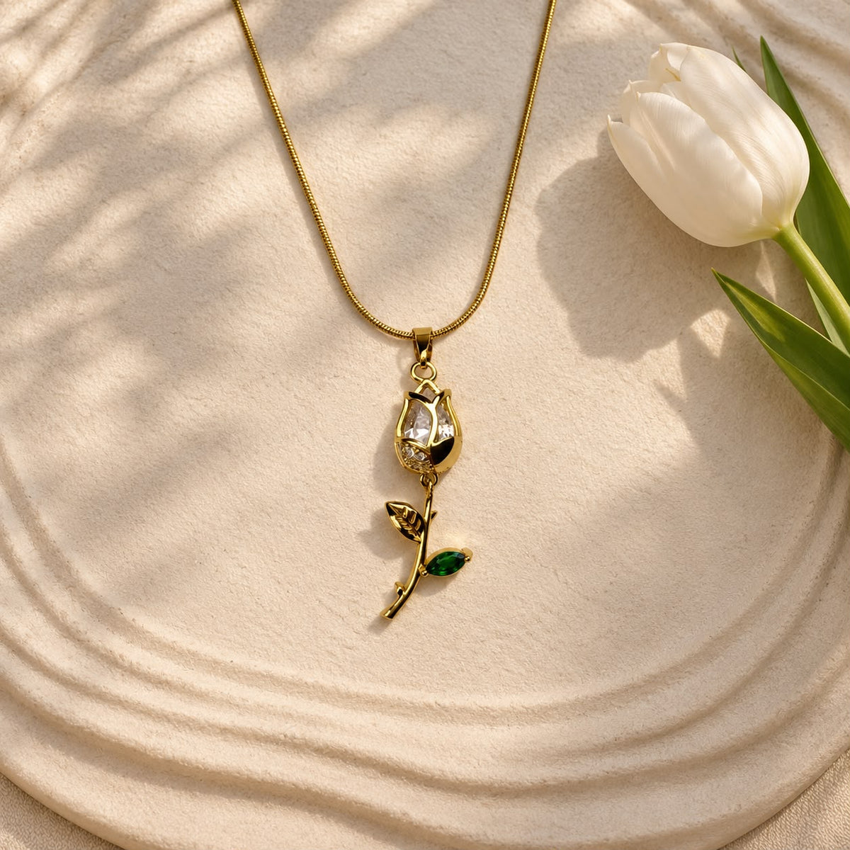 White Tulip Necklace