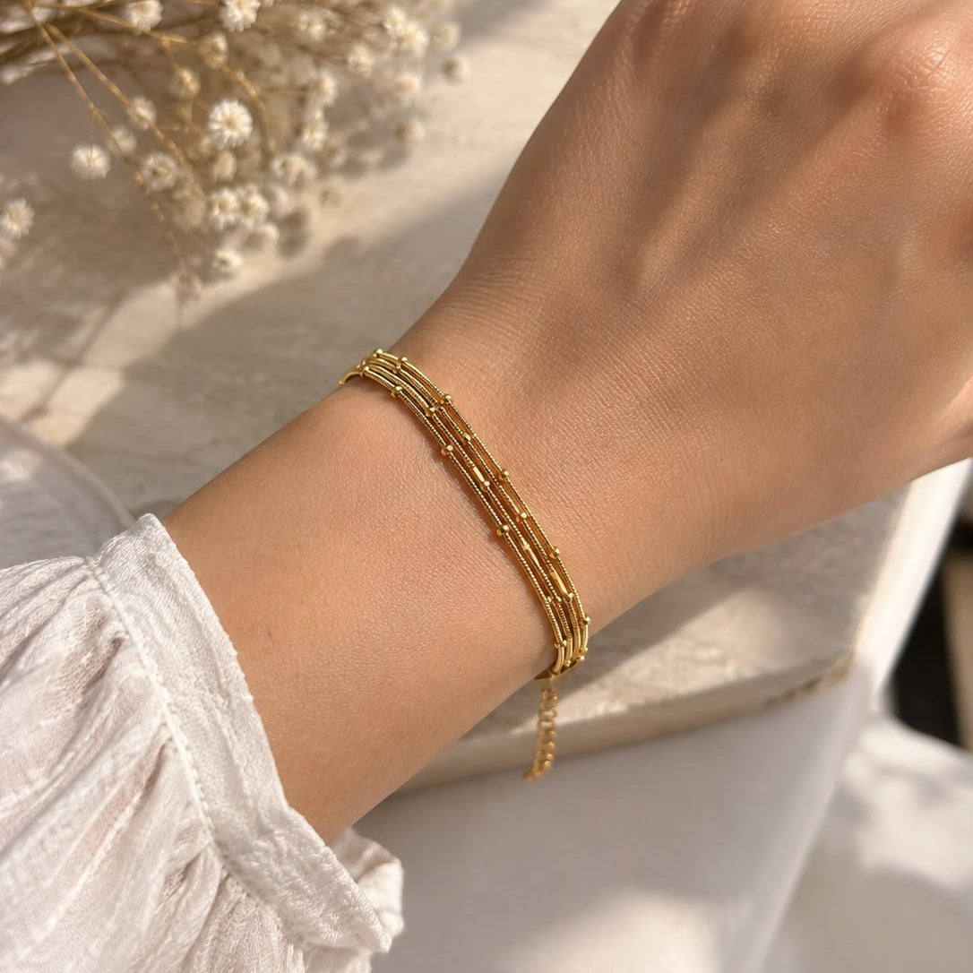 Beaded Layered Chain Bracelet