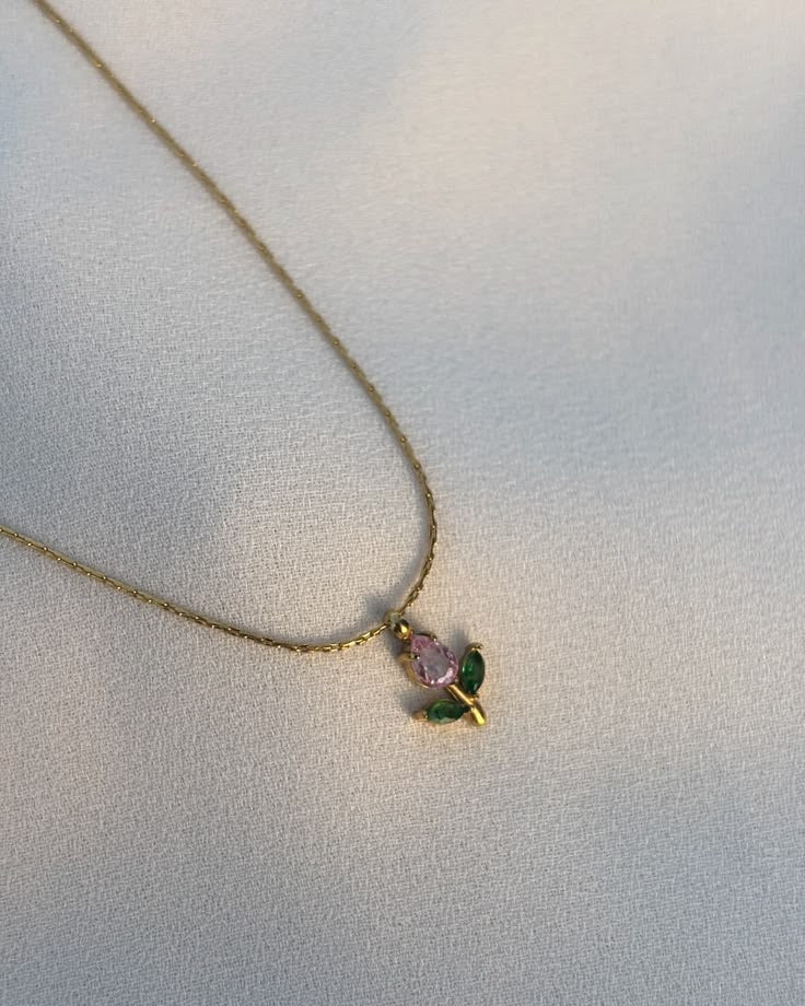 Dainty Blush Tulip Necklace
