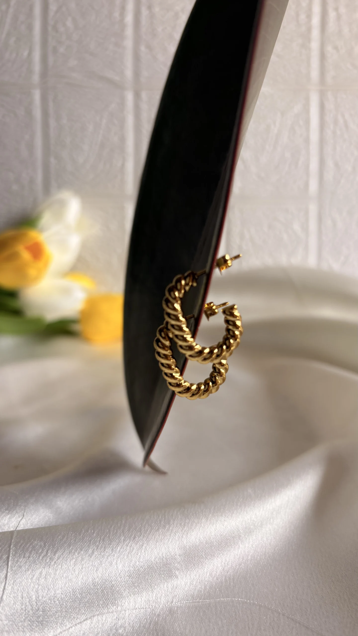 Golden Braided Hoops - Image 2