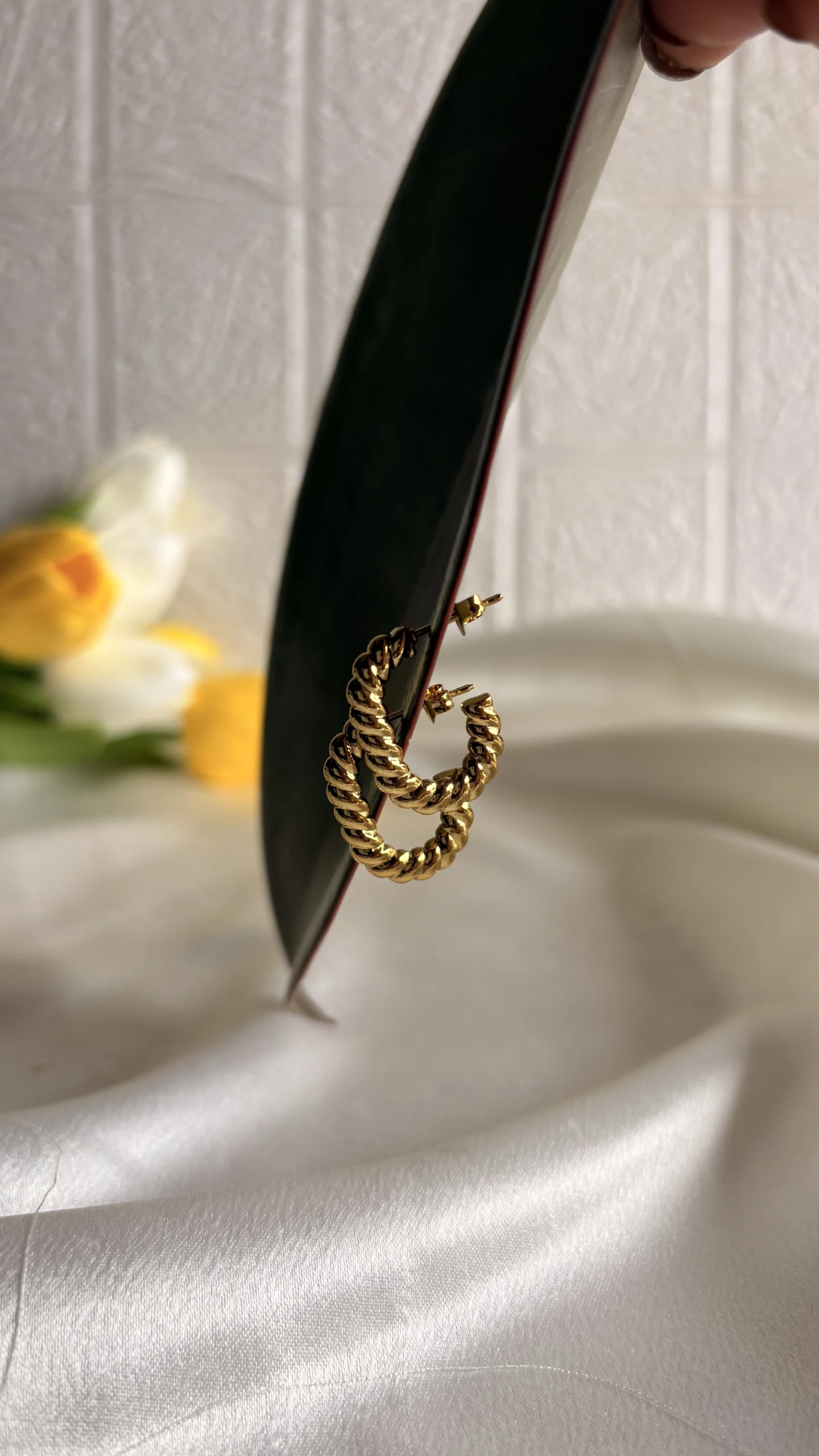 Golden Braided Hoops - Image 3